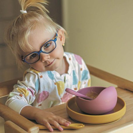 PETITE&MARS Szilikon tál tapadókoronggal TAKE&MATCH  Dusty Rose 6m+