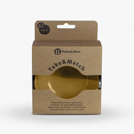 PETITE&MARS Szilikon tál tapadókoronggal TAKE&MATCH  Intense Ochre 6m+