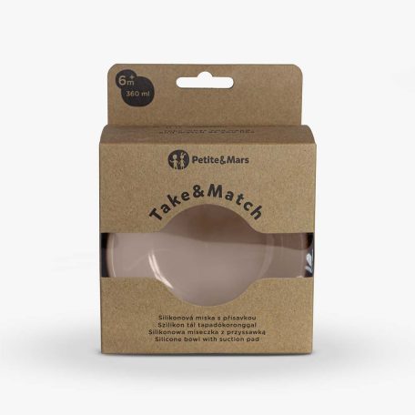 PETITE&MARS Szilikon tál tapadókoronggal TAKE&MATCH Desert Sand 6m+