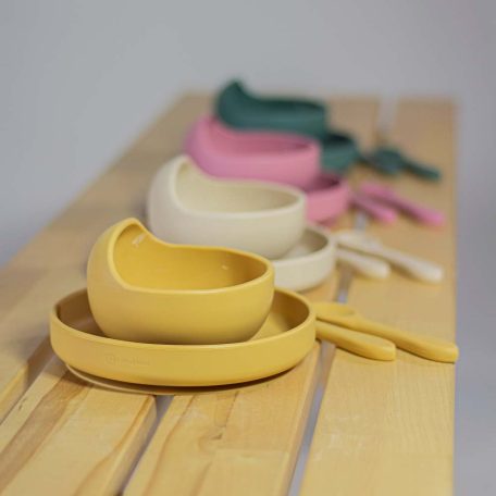 PETITE&MARS Szilikon tányér tapadókoronggal TAKE&MATCH Dusty Rose 6m+