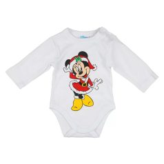   Disney Minnie karácsonyi hosszú újjú baba body fehér (62)
