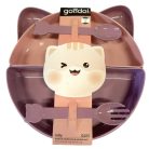 Gondol étkezési szett  7 db - lila/rózsaszín cica