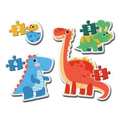   Clementoni Dinoszauruszok 4 az 1-ben bébi puzzle 2-3-4-5db-os