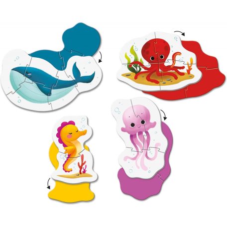 Clementoni Tengeri élővilág 4 az 1-ben bébi puzzle 2-3-4-5db-os