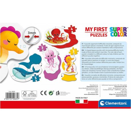 Clementoni Tengeri élővilág 4 az 1-ben bébi puzzle 2-3-4-5db-os