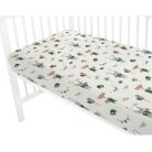 Baby Shop pamut,gumis lepedő 80*160 cm  - bézs róka és nyuszi 