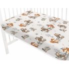 Baby Shop pamut,gumis lepedő 80*160 cm  - Róka és barátai 