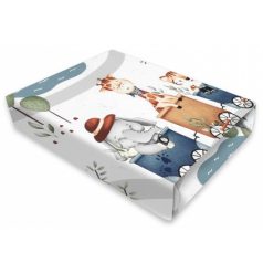   Baby Shop pamut,gumis lepedő 80*160 cm  - Állatok a vonaton 