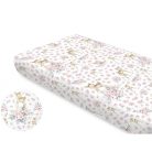 Baby Shop pamut,gumis lepedő 80*160 cm - Rózsaszín őzike