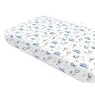 Baby Shop pamut,gumis lepedő 80*160 cm - kék repülőgép 