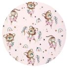 Baby Shop pamut,gumis lepedő 80*160 cm - Kis balerina rózsaszín 