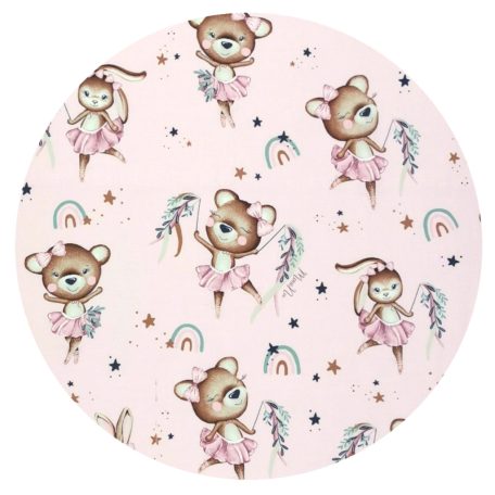 Baby Shop pamut,gumis lepedő 80*160 cm - Kis balerina rózsaszín 