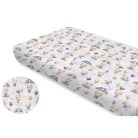 Baby Shop pamut,gumis lepedő 80*160 cm  - kék lufis állatok 