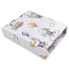 Baby Shop pamut,gumis lepedő 80*160 cm  - kék lufis állatok 