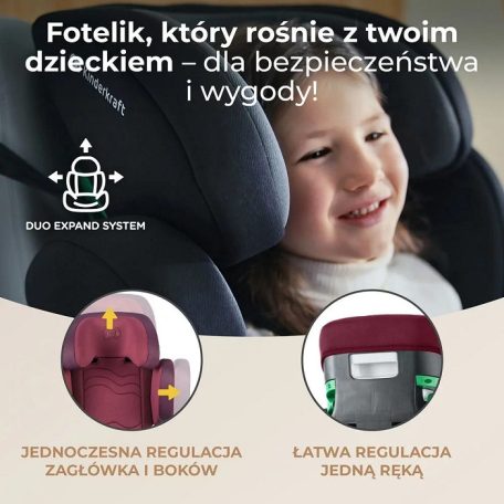 Kinderkraft XPAND 2 i-
Size Isofix gyermekülés - 100-150 cm - Cherry Pearl 