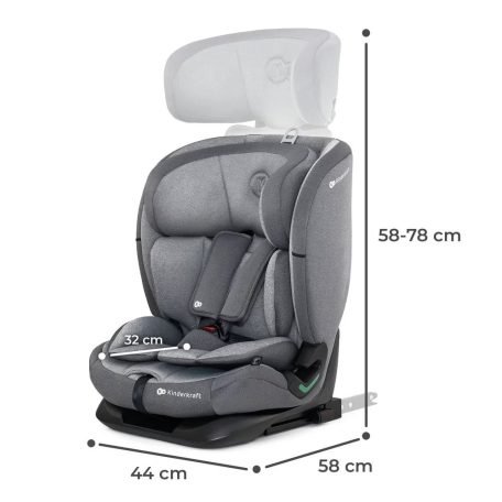 KINDERKRAFT ONETO3 i-Size Isofix Autósülés 76-150 cm - Cool Grey