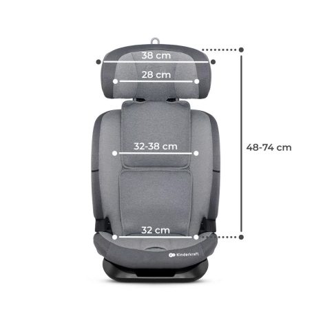 KINDERKRAFT ONETO3 i-Size Isofix Autósülés 76-150 cm - Cool Grey