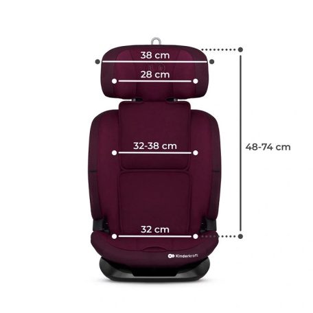 KINDERKRAFT ONETO3 i-Size Isofix Autósülés 76-150 cm - Cherry Pearl