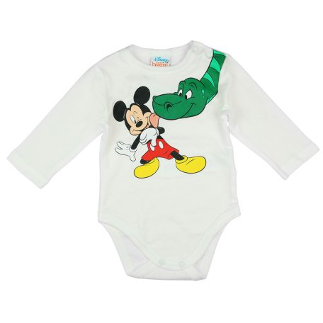 Disney Baby hosszú ujjú body 104cm fehér - Mickey/Dínó