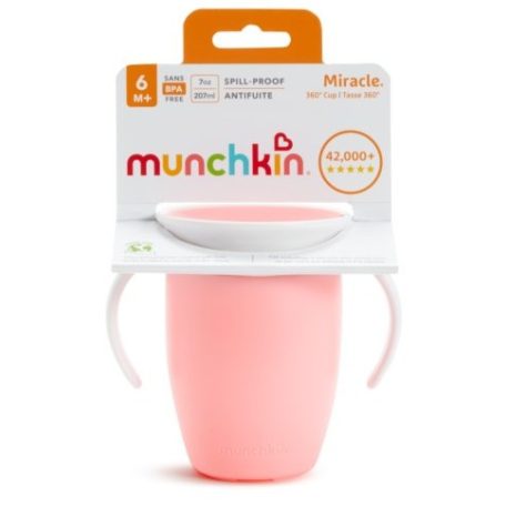 Munchkin Miracle Cup itatópohár, 207 ml  - pasztell rózsaszín 