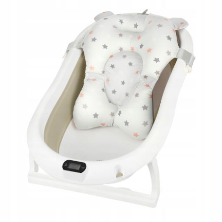 Premium Összecsukható kád hőmérővel és anatómiai támasztékkal + állvány - Beige