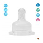 Baby-Nova Szilikon etetőcumi gömbölyű szélesnyakú üvegre gyors 6-24hó 2db