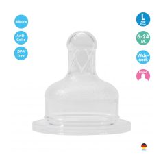   Baby-Nova Szilikon etetőcumi gömbölyű szélesnyakú üvegre gyors 6-24hó 2db
