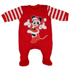   Disney baby hosszú ujjú rugdalozó 68cm piros csíkos - mikulás Minnie