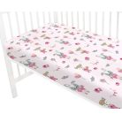 Baby Shop 70*140 cm pamut,gumis lepedő - rózsaszín róka és nyuszi 