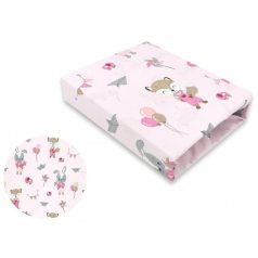   Baby Shop 70*140 cm pamut,gumis lepedő - rózsaszín róka és nyuszi 