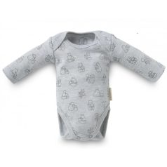   Kenguru Gold Borítéknyakú hosszújju pamut kombidressz (50-56) szürke mintával