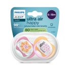 Avent SCF080/27 Ultra air happy játszócumi 6-18 hó - mintás lányos