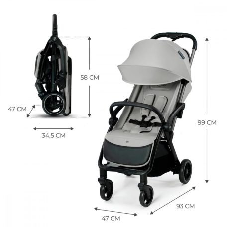 Kinderkraft APINO sport babakocsi 22 kg-ig - Dove grey 
