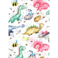 Mintás textil pelenka 1db-os - színes dínók