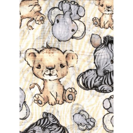 1db-os színes,mintás textil pelenka - bézs szafari