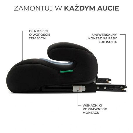 Kinderkraft i-Boost i-Size ülésmagasító 135-150 cm - Black