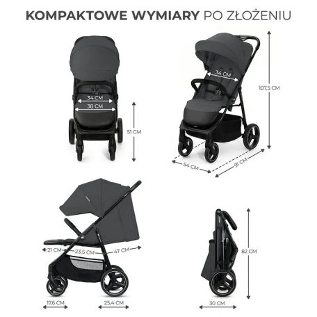 Kinderkraft Trig 3 sportbabakocsi - Granite Grey