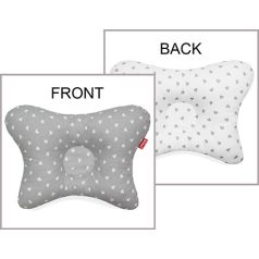 Scamp laposfejűség elleni párna - Little Heart White Gray