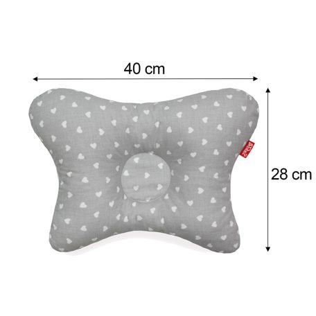 Scamp laposfejűség elleni párna - Little Heart White Gray