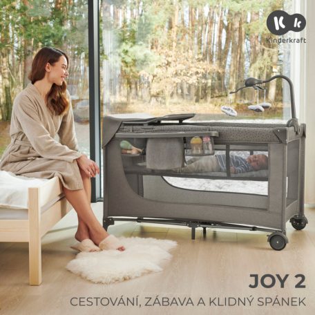 Kinderkraft JOY 2 multifunkciós utazóágy - Dark grey 