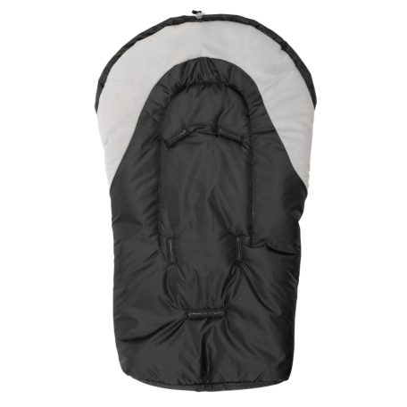 Polár bundazsák hordozóba, autósülésbe 75x36 cm - fekete/szürke