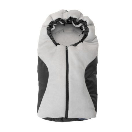 Polár bundazsák hordozóba, autósülésbe 75x36 cm - fekete/szürke