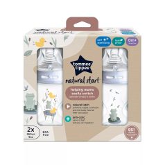 Tommee Tippee Closer To Nature 2*260ml cumisüveg 0+ - kék