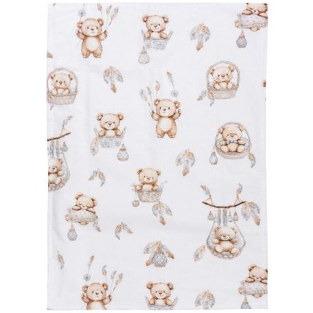 Flanel mintás pelenka 60x80 cm - Lámpás maci