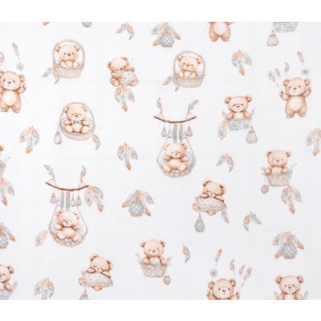 Flanel mintás pelenka 60x80 cm - Lámpás maci