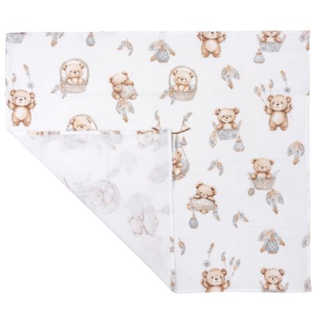 Flanel mintás pelenka 60x80 cm - Lámpás maci