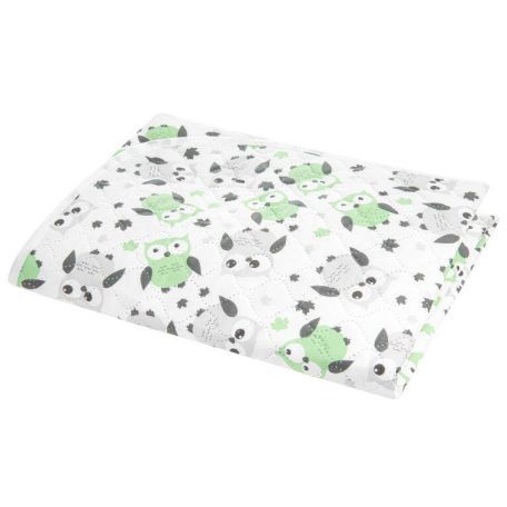 Akuku PEVA pelenkázó alátét 50x70 cm - Szürke-menta baglyos