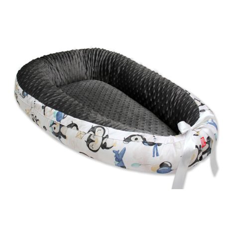 Scamp Minky-vászon babafészek - Penguin Blue