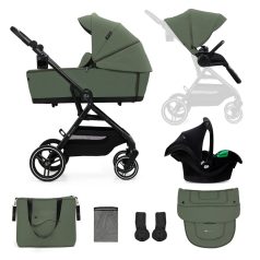   Kinderkraft YOXI  3in1 multifunkciós babakocsi - Mystic Green