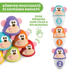   Chicco Monkey Strike - majmos bowling és építőjáték 18hó+